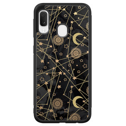 Leuke Telefoonhoesjes Samsung Galaxy A20e hoesje - Sun, moon, stars