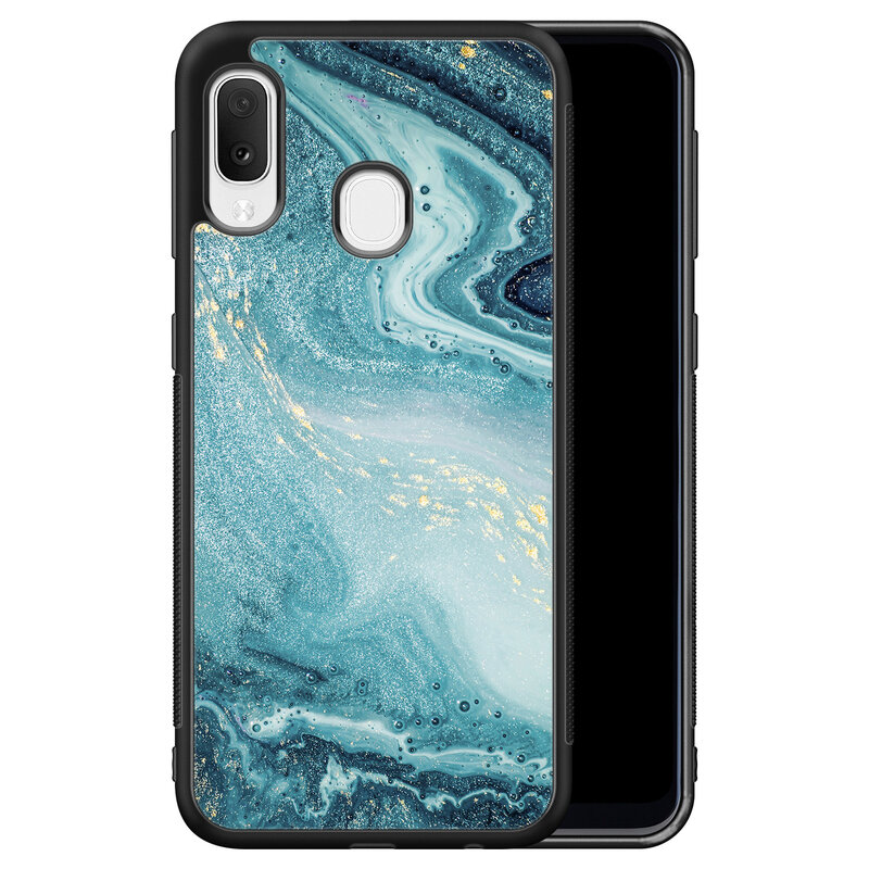 Leuke Telefoonhoesjes Samsung Galaxy A20e hoesje - Marmer blauw