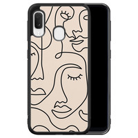 Leuke Telefoonhoesjes Samsung Galaxy A20e hoesje - Abstract gezicht lijnen