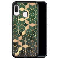 Leuke Telefoonhoesjes Samsung Galaxy A20e hoesje - Green cubes