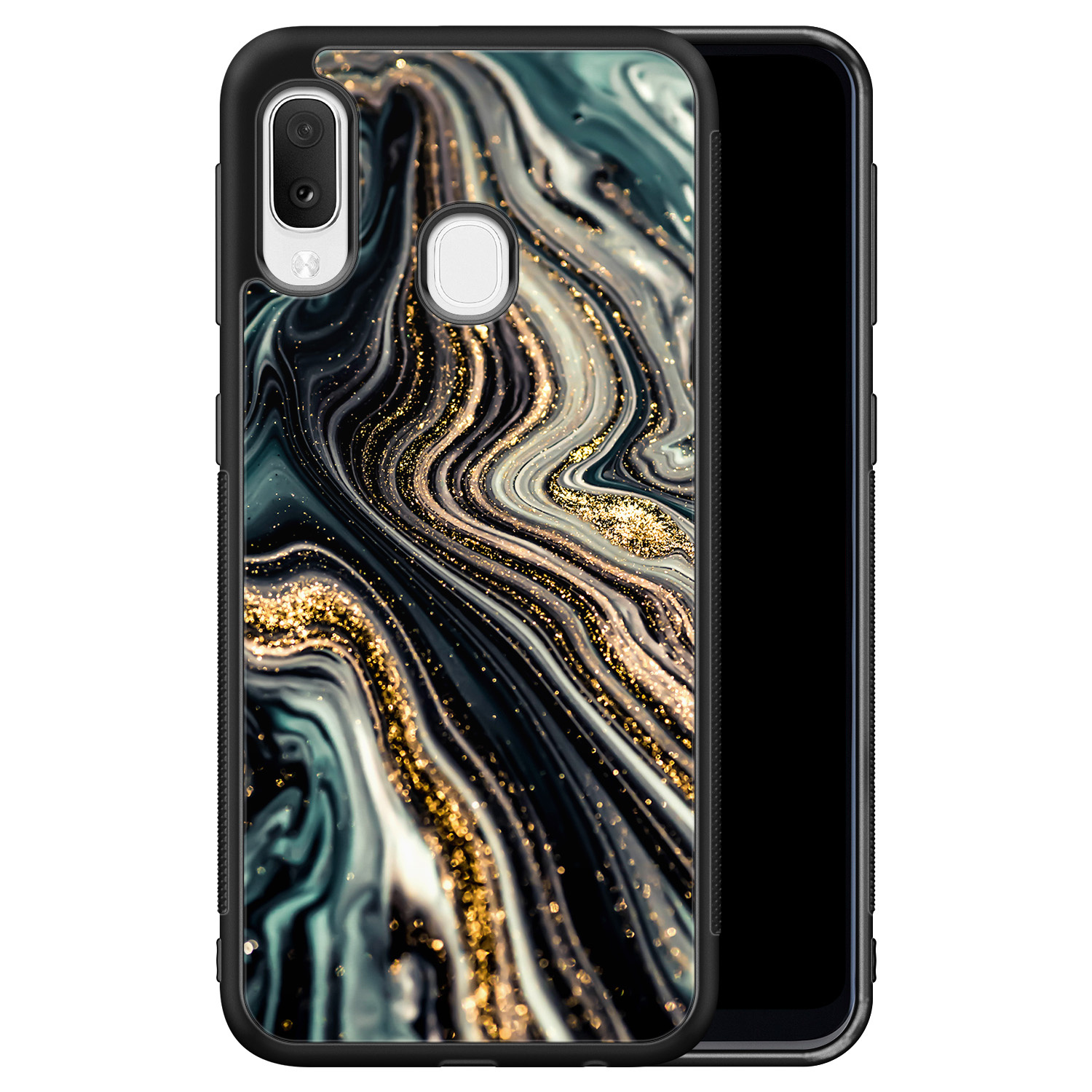 Leuke Telefoonhoesjes Samsung Galaxy A20e hoesje - Marmer swirl