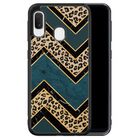 Leuke Telefoonhoesjes Samsung Galaxy A20e hoesje - Luipaard zigzag