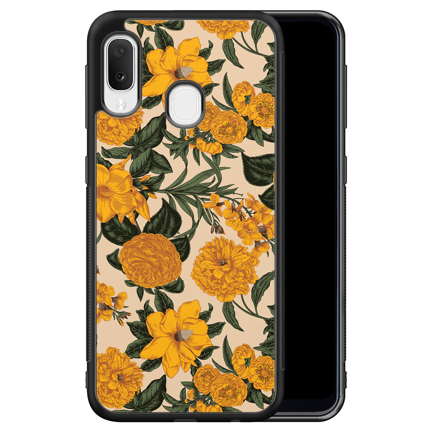 Leuke Telefoonhoesjes Samsung Galaxy A20e hoesje - Retro flowers