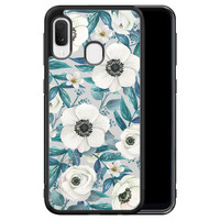 Leuke Telefoonhoesjes Samsung Galaxy A20e hoesje - Witte bloemen