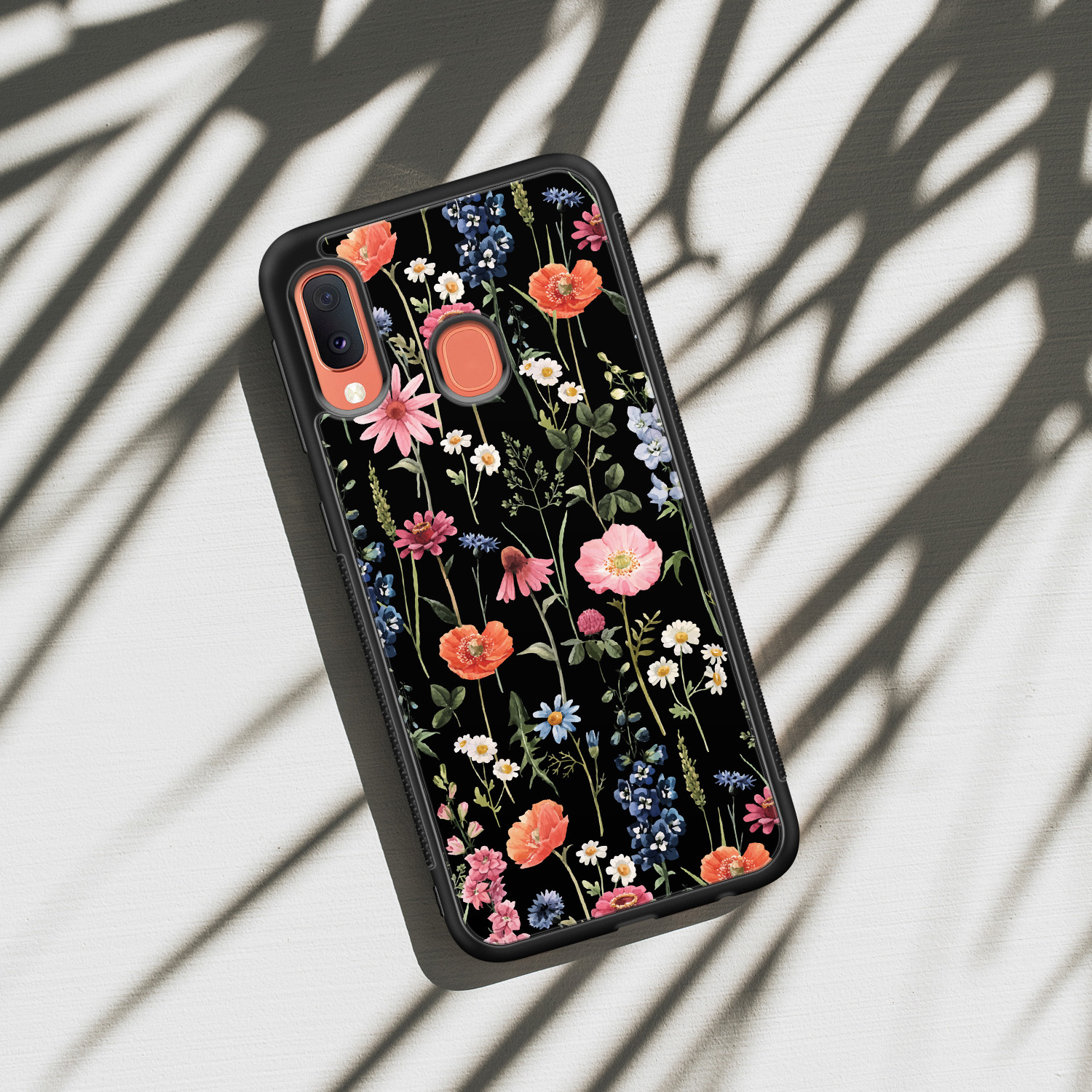 Leuke Telefoonhoesjes Samsung Galaxy A20e hoesje - Dark flowers