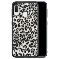 Leuke Telefoonhoesjes Samsung Galaxy A20e hoesje - Luipaard grijs