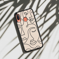 Leuke Telefoonhoesjes Samsung Galaxy A20e hoesje - Abstract gezicht lijnen