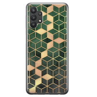 Leuke Telefoonhoesjes Samsung Galaxy A32 5G siliconen hoesje - Green cubes