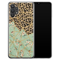 Leuke Telefoonhoesjes Samsung Galaxy A32 5G siliconen hoesje - Luipaard flower print