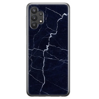 Leuke Telefoonhoesjes Samsung Galaxy A32 5G siliconen hoesje - Marmer navy blauw