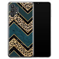 Leuke Telefoonhoesjes Samsung Galaxy A32 5G siliconen hoesje - Luipaard zigzag