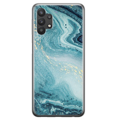 Leuke Telefoonhoesjes Samsung Galaxy A32 5G siliconen hoesje - Marmer blauw