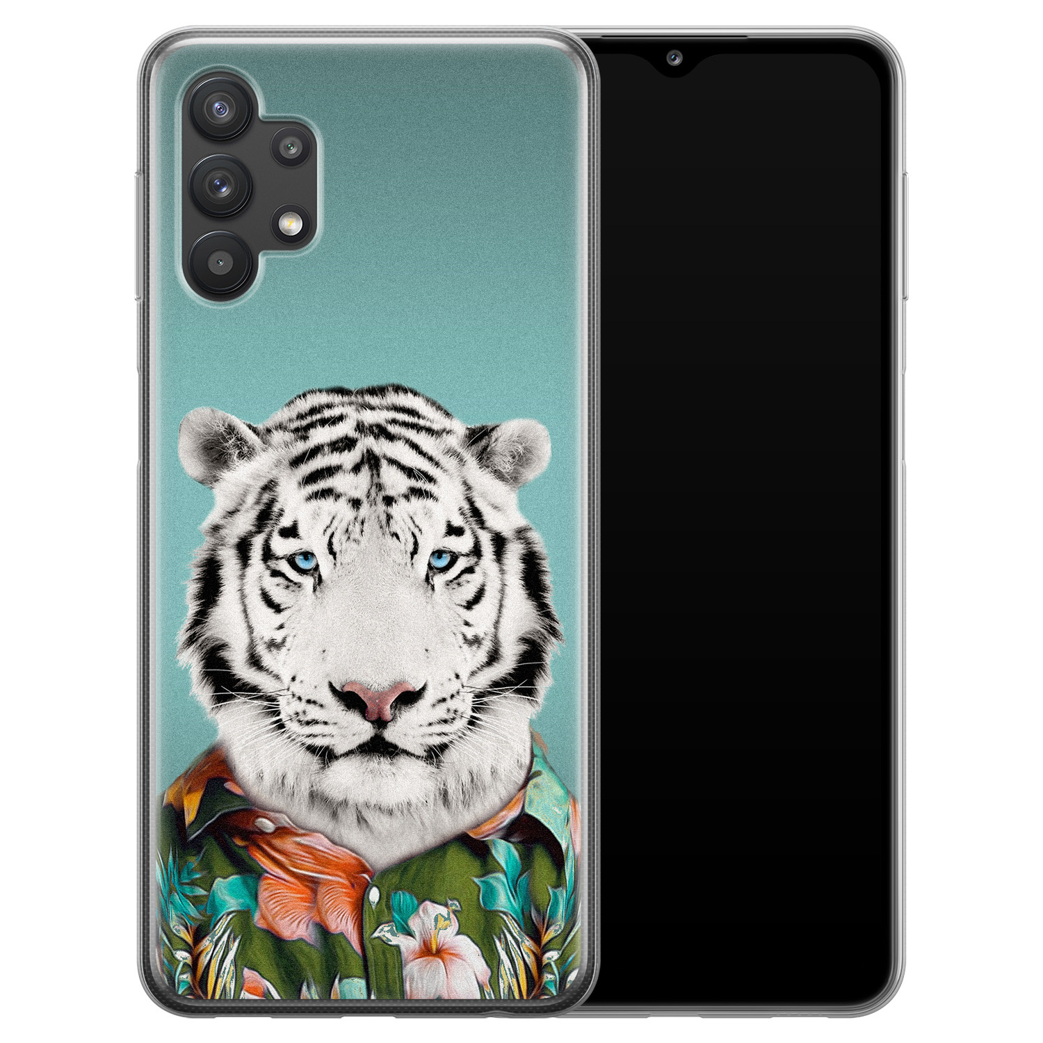 Leuke Telefoonhoesjes Samsung Galaxy A32 5G siliconen hoesje - Witte tijger