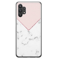 Leuke Telefoonhoesjes Samsung Galaxy A32 5G siliconen hoesje - Marmer roze grijs