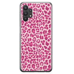 Leuke Telefoonhoesjes Samsung Galaxy A32 5G siliconen hoesje - Luipaard roze