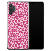 Leuke Telefoonhoesjes Samsung Galaxy A32 5G siliconen hoesje - Luipaard roze