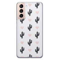 Leuke Telefoonhoesjes Samsung Galaxy S21 siliconen hoesje - Cactus love