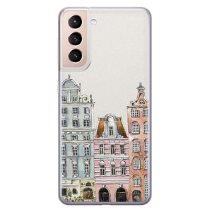 Leuke Telefoonhoesjes Samsung Galaxy S21 siliconen hoesje - Grachtenpandjes