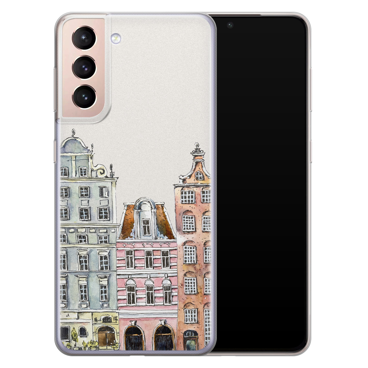 Leuke Telefoonhoesjes Samsung Galaxy S21 siliconen hoesje - Grachtenpandjes