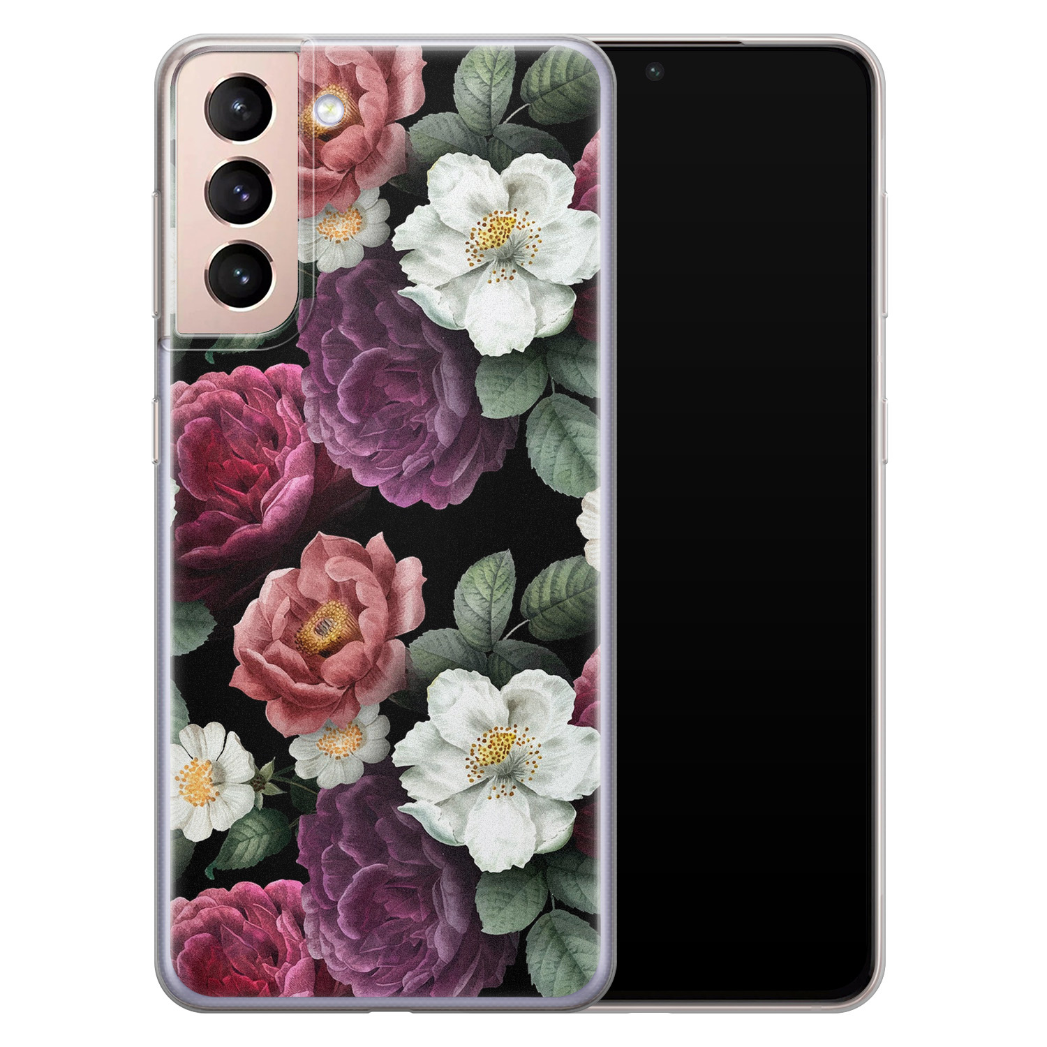 Leuke Telefoonhoesjes Samsung Galaxy S21 siliconen hoesje - Bloemenliefde