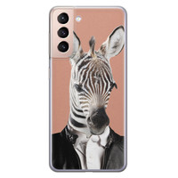 Leuke Telefoonhoesjes Samsung Galaxy S21 siliconen hoesje - Baby zebra