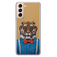 Leuke Telefoonhoesjes Samsung Galaxy S21 siliconen hoesje - Tijger hipster