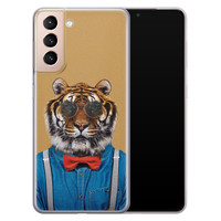 Leuke Telefoonhoesjes Samsung Galaxy S21 siliconen hoesje - Tijger hipster