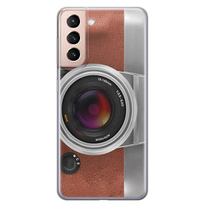 Leuke Telefoonhoesjes Samsung Galaxy S21 siliconen hoesje - Vintage camera