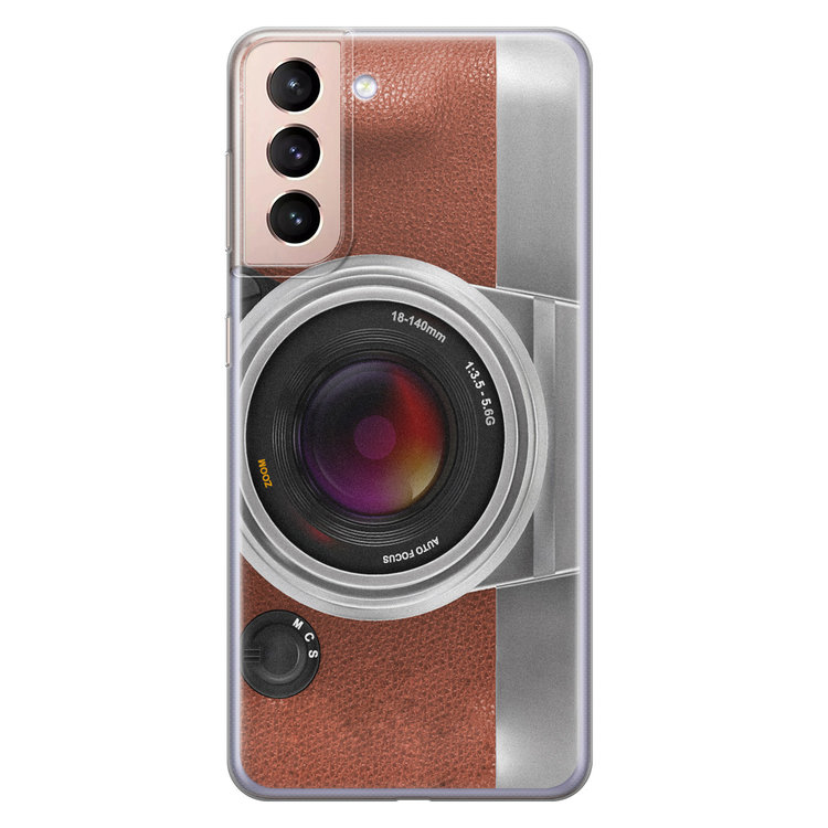 Leuke Telefoonhoesjes Samsung Galaxy S21 siliconen hoesje - Vintage camera
