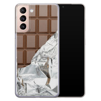 Leuke Telefoonhoesjes Samsung Galaxy S21 siliconen hoesje - Chocoladereep