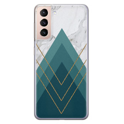 Leuke Telefoonhoesjes Samsung Galaxy S21 siliconen hoesje - Geometrisch blauw