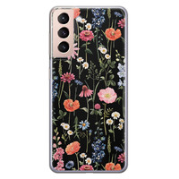 Leuke Telefoonhoesjes Samsung Galaxy S21 siliconen hoesje - Dark flowers