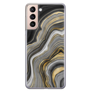 Leuke Telefoonhoesjes Samsung Galaxy S21 siliconen hoesje - Golden agate