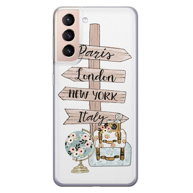 Leuke Telefoonhoesjes Samsung Galaxy S21 siliconen hoesje - Where to go next