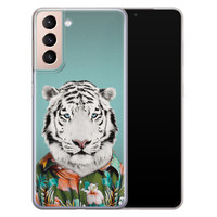 Leuke Telefoonhoesjes Samsung Galaxy S21 siliconen hoesje - Witte tijger