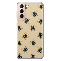 Leuke Telefoonhoesjes Samsung Galaxy S21 siliconen hoesje - Bee happy