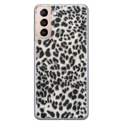 Leuke Telefoonhoesjes Samsung Galaxy S21 siliconen hoesje - Luipaard grijs