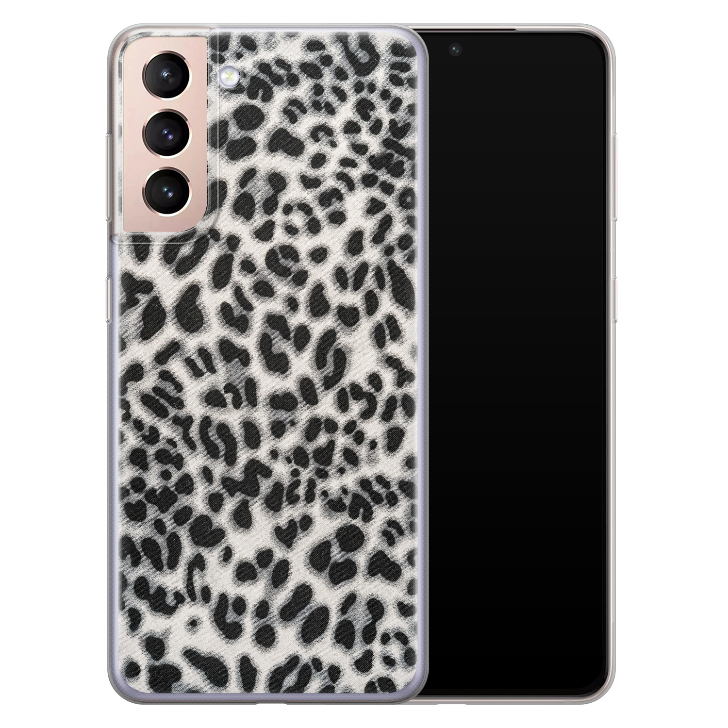 Leuke Telefoonhoesjes Samsung Galaxy S21 siliconen hoesje - Luipaard grijs