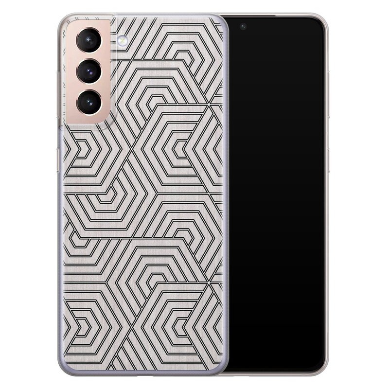 Leuke Telefoonhoesjes Samsung Galaxy S21 siliconen hoesje - Geometrisch