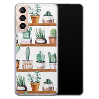 Leuke Telefoonhoesjes Samsung Galaxy S21 siliconen hoesje - Cactus