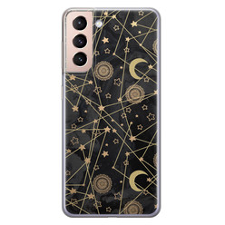 Leuke Telefoonhoesjes Samsung Galaxy S21 siliconen hoesje - Sun, moon, stars