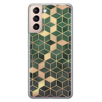 Leuke Telefoonhoesjes Samsung Galaxy S21 Plus siliconen hoesje - Green cubes