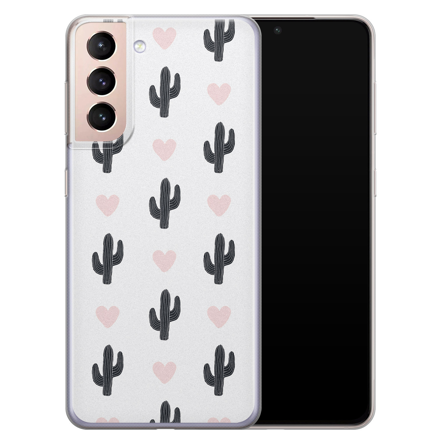 Leuke Telefoonhoesjes Samsung Galaxy S21 Plus siliconen hoesje - Cactus love