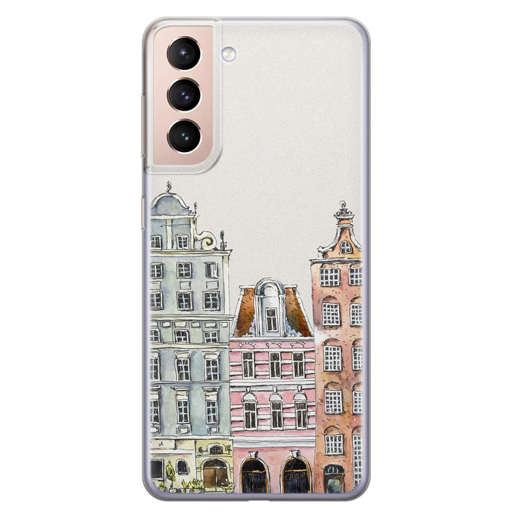 Leuke Telefoonhoesjes Samsung Galaxy S21 Plus siliconen hoesje - Grachtenpandjes