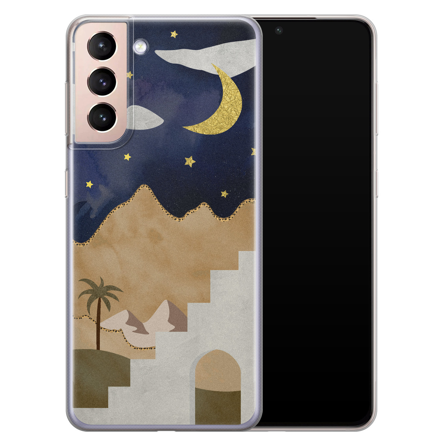 Leuke Telefoonhoesjes Samsung Galaxy S21 Plus siliconen hoesje - Desert night