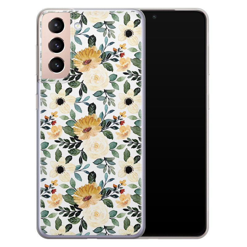 Leuke Telefoonhoesjes Samsung Galaxy S21 Plus siliconen hoesje - Lovely flower