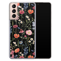 Leuke Telefoonhoesjes Samsung Galaxy S21 Plus siliconen hoesje - Dark flowers