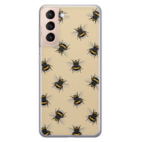 Leuke Telefoonhoesjes Samsung Galaxy S21 Plus siliconen hoesje - Bee happy