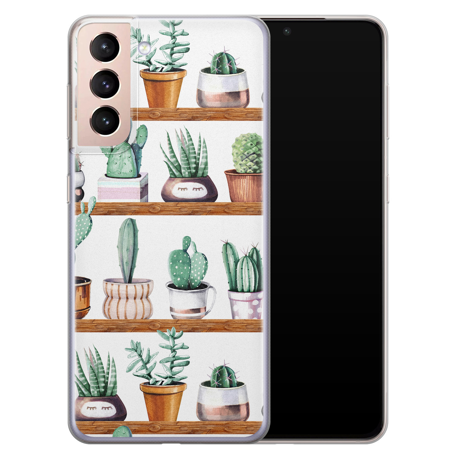 Leuke Telefoonhoesjes Samsung Galaxy S21 Plus siliconen hoesje - Cactus