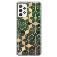 Leuke Telefoonhoesjes Samsung Galaxy A52 siliconen hoesje - Green cubes